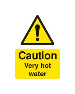 Caution Very Hot Water Safety Sign | 75mm x 100mm | Rigid Plastic