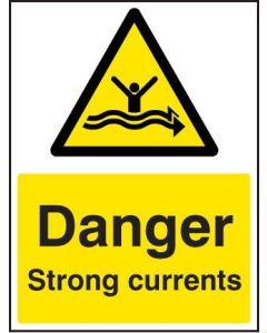 Danger Strong Currents Safety Signs | 300mm x 400mm | Rigid Plastic