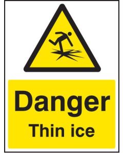 Danger Thin Ice Safety Signs