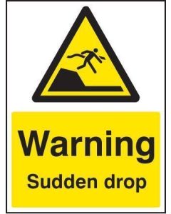 Warning Sudden Drop Safety Signs