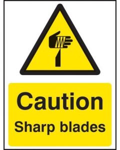 Caution Sharp Blades Safety Signs