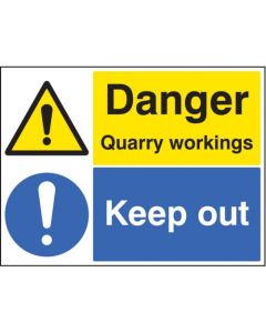 Danger Quarry Workings - Keep Out Signs | 600mm x 450mm | Rigid Plastic