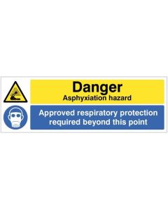 Danger Asphyxiation Hazard Safety Sign | 300mm x 100mm | Self Adhesive Vinyl