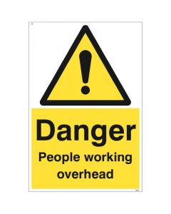 Danger People Working Overhead Signs | 400mm x 600mm | Rigid Plastic