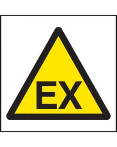 EX Explosive Symbol Warning Sign | 200mm x 200mm | Rigid Plastic