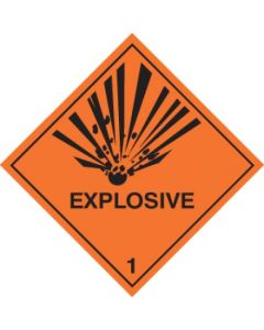 Explosive 1 - Hazard Warning Diamond | 200mm x 200mm | Rigid Plastic