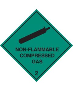 Non-Flammable Compressed Gas 2 - Hazard Warning Diamond | 200mm x 200mm | Self Adhesive Vinyl