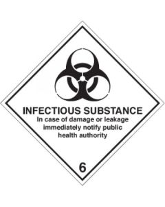 Infectious Substance 6 - Hazard Warning Diamond | 200mm x 200mm | Rigid Plastic