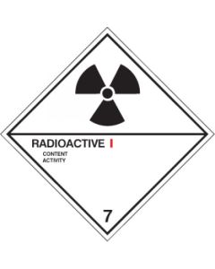 Radioactive I 7 - Hazard Warning Diamond | 200mm x 200mm | Rigid Plastic