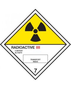 Radioactive III 7 - Hazard Warning Diamond | 200mm x 200mm | Rigid Plastic