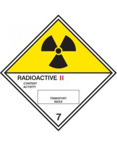 Radioactive II 7 - Hazard Warning Diamond | 200mm x 200mm | Rigid Plastic