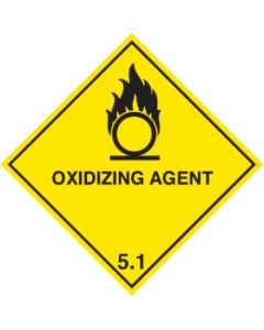 Oxidising Agent 5.1 - Hazard Warning Diamond | 200mm x 200mm | Rigid Plastic