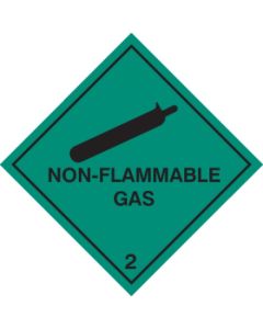 Non-Flammable Gas 2 - Hazard Warning Diamond | 200mm x 200mm | Rigid Plastic