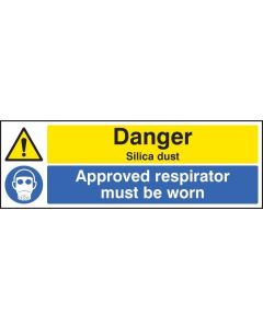 Danger Silica Dust - Approved Respirator Must Be Worn Signs