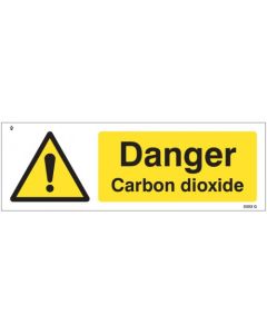 Danger Carbon Dioxide Safety Sign | 300mm x 100mm | Self Adhesive Vinyl