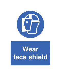 Wear Face Shield Safety Signs | 150mm x 200mm | Rigid Plastic