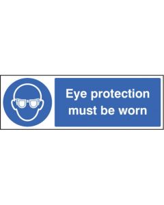 Eye Protection Must Be Worn Sign | 600mm x 200mm | Rigid Plastic