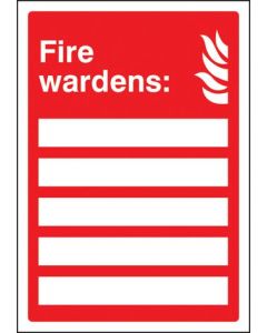 Your Fire Wardens Are (Space for 5 Names) Adapt-a-Sign | 215mm x 310mm | 3mm PVC