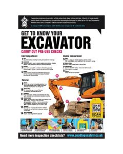 Good To Go Excavator Inspection Poster | 420mm x 594mm | Synthetic Paper