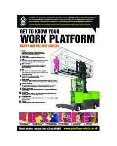 Good To Go Forklift Work Platform Inspection Poster | 420mm x 594mm | Synthetic Paper