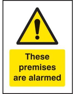 These Premises Are Alarmed Window Sign | 75mm x 100mm | Face Adhesive Vinyl