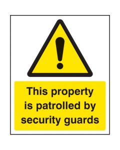 This Property is Patrolled by Security Guards Window Signs | 75mm x 100mm | Face Adhesive Vinyl