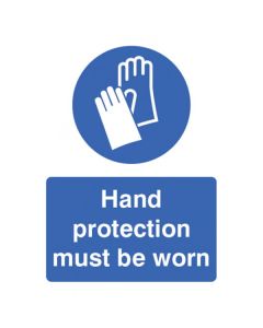 Hand Protection Must Be Worn Sign | 150mm x 200mm | Rigid Plastic