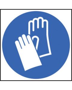 Hand Protection Symbol Signs | 200mm x 200mm | Self Adhesive Vinyl