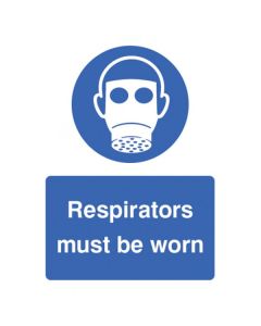 Respirators Must Be Worn Sign | 150mm x 200mm | Rigid Plastic