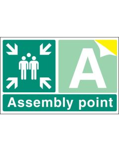 Assembly Point Sign with Muster Symbol **Add Your Letter or Number** | 600mm x 400mm | Rigid Plastic