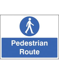 Pedestrian Route Safety Sign | 400mm x 300mm | Self Adhesive Vinyl