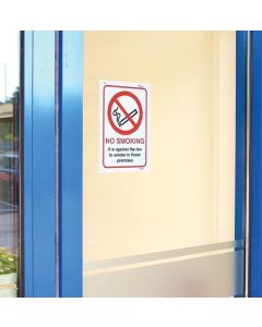 No Smoking - It Is Against the Law to Smoke in These Premises Signs | 148mm x 210mm | Face Adhesive Vinyl