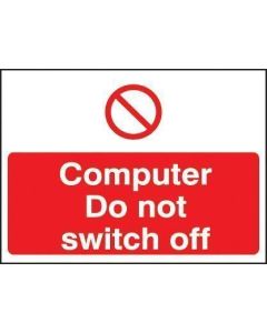 Computer Do Not Switch Off Label | 35mm x 25mm | Self Adhesive Vinyl