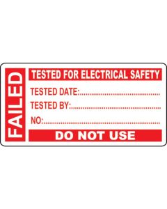 Failed - Electrical PAT Test - Roll of 250 Write On Labels