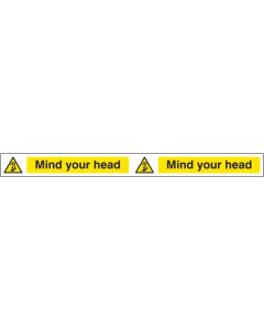  Mind Your Head Door Strip | 400mm x 35mm | Self Adhesive Vinyl