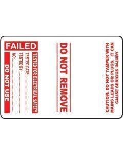 Failed - Electrical PAT Test - Roll of 100 Cable Wrap Labels