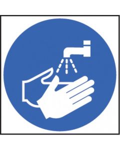 Wash Hands Symbol Safety Signs | 200mm x 200mm | Rigid Plastic