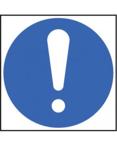 Exclamation Mandatory Symbol Signs| 200mm x 200mm | Rigid Plastic