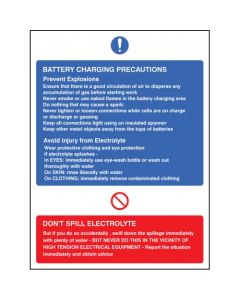 Battery Charging Precautions Safety Signs