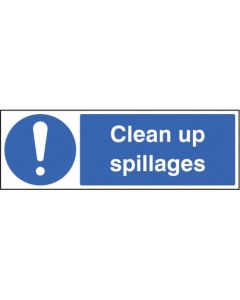 Clean Up Spillages Safety Signs