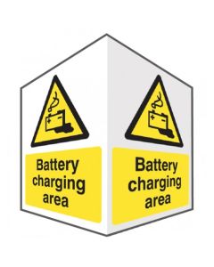 Battery Charging Area - Easyfix Projecting Signs | 150mm x 200mm | Rigid Plastic