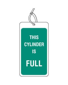 This Cylinder Is Full Double Sided Safety Tag - Pack of 10 | 80mm x 150mm | Matt PVC