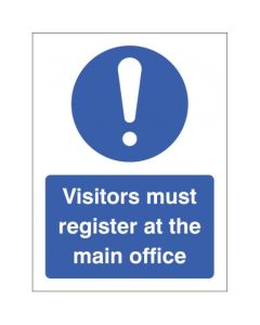 Visitors Must Register at the Main Office Signs | 150mm x 200mm | Rigid Plastic