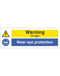 Warning UV Light - Wear Eye Protection Signs