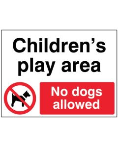 Childrens Play Area - No Dogs Allowed Sign | 200mm x 150mm | Rigid Plastic