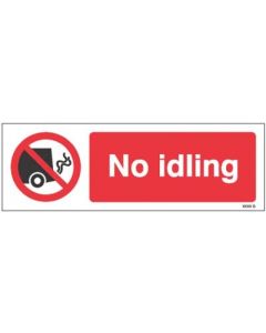 No Idling Safety Signs | 600mm x 200mm | Rigid Plastic