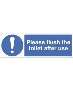 Please Flush the Toilet After Use Sign | 300mm x 100mm | Rigid Plastic