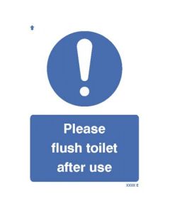 Please Flush the Toilet After Use Sign | 150mm x 200mm | Rigid Plastic