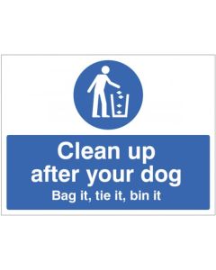 Clean Up After Your Dog Sign | 200mm x 150mm | Rigid Plastic