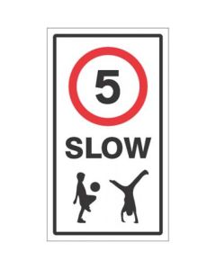 Slow 5mph Signs | 400mm x 700mm | Class R2 Reflective on 3mm Aluminium Composite c/w Channelling